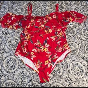 Old Navy Pink Floral 1 Piece Plus Size Swimsuit 3X
